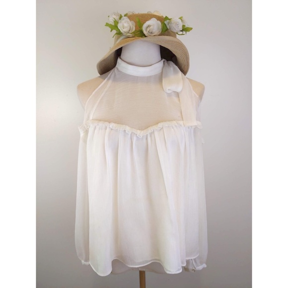 Zara Trafaluc Ivory Cold Shoulder Top - Picture 3 of 9